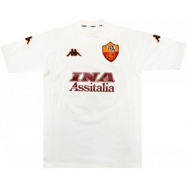Tailandia Camiseta As Roma 2ª Retro 2000 2001 Blanco